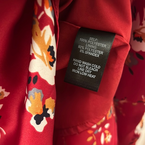 Lulu’s Bewitching Beauty Red Floral Print Satin Asymmetrical Slip Dress - Picture 6 of 6